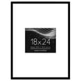 thumbnail image 1 of Americanflat 18x24 Poster Frame with Polished Plexiglass with 10x8 Mat Display Photo Streamline Thin - Black, 1 of 8