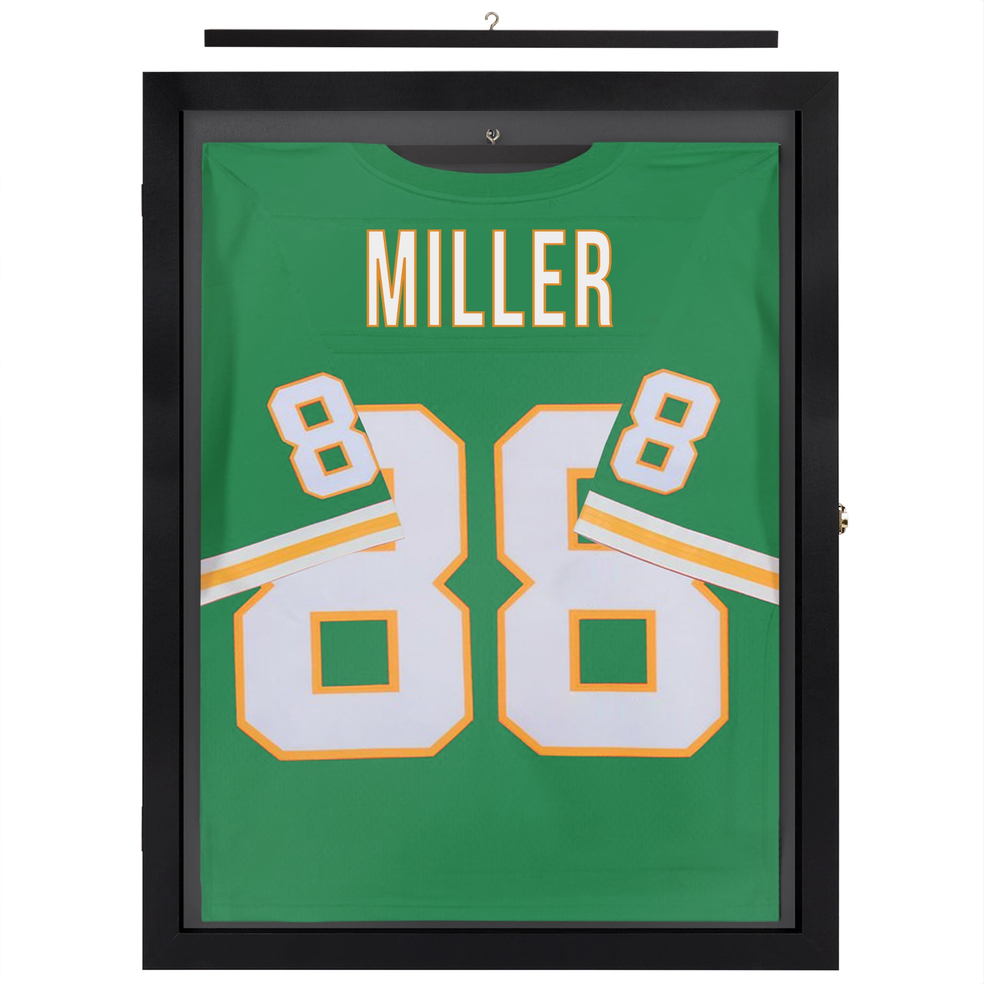 Americanflat 18x24 Shadow Box Frame Kids Jersey Display Case Lockable Hanger Sports Baseball Football - Black