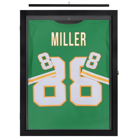 Americanflat 18x24 Shadow Box Frame Kids Jersey Display Case Lockable Hanger Sports Baseball Football - Black