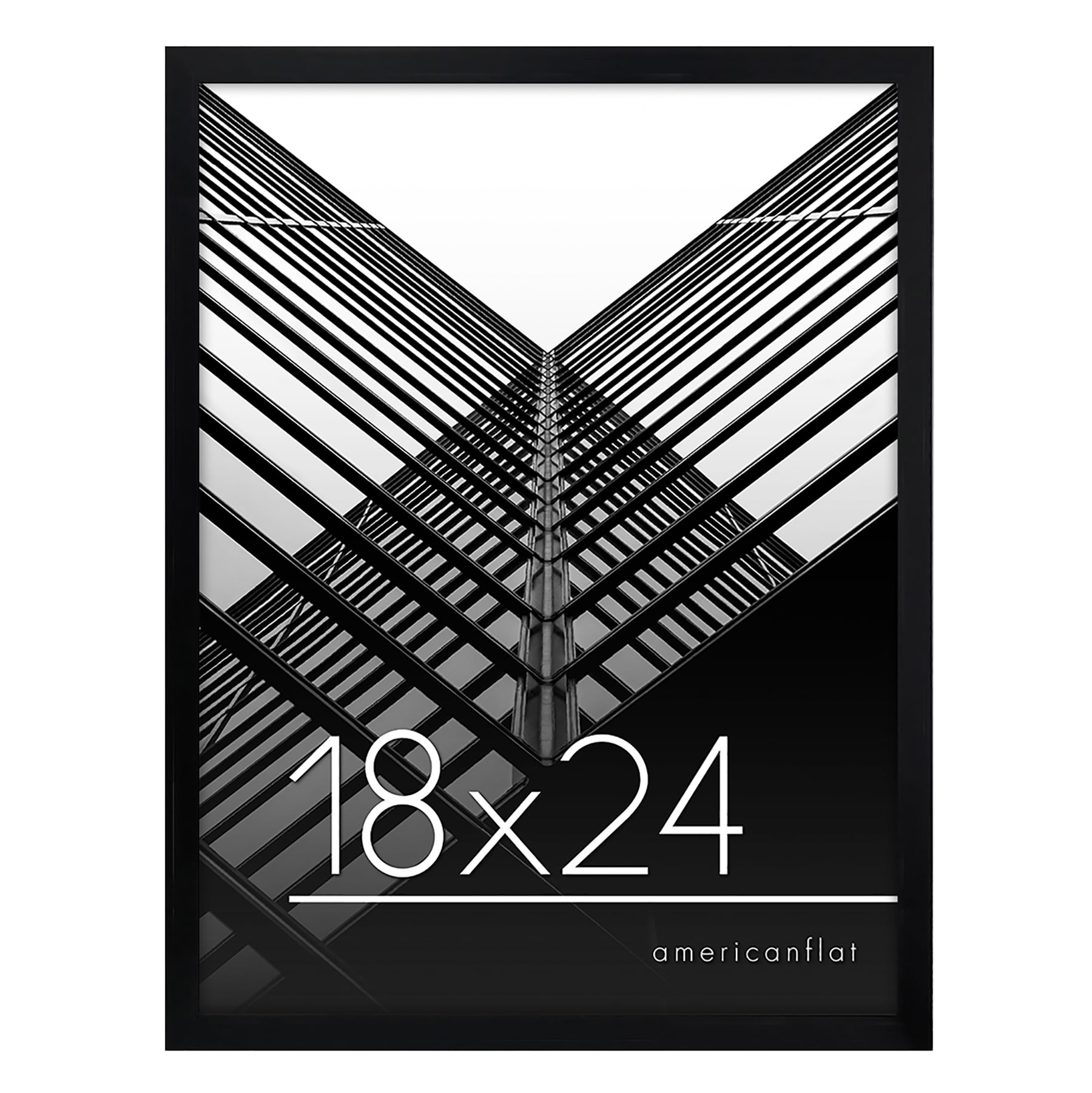 Americanflat 18x24 Poster Frame with Polished Plexiglass Streamline Collection Thin Border
