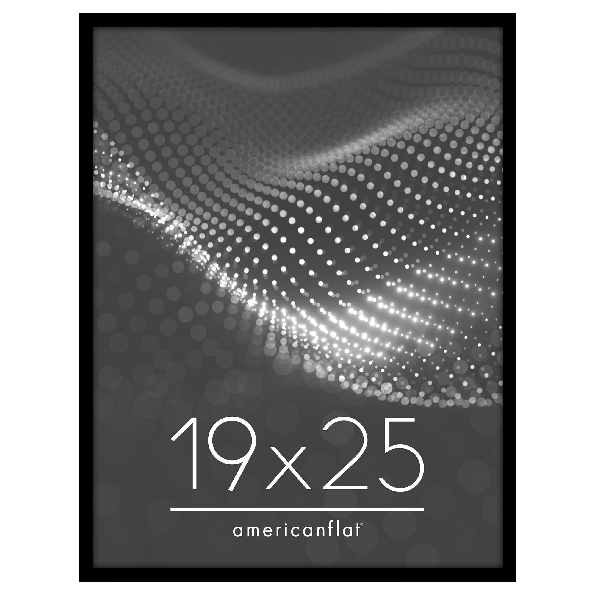 Americanflat 19x25 Poster Frame with Polished Plexiglass Streamline Collection Thin Border Wall - Black