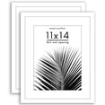 thumbnail image 1 of Americanflat 11x14 Picture Frame with Polished Plexiglass with 8x10 Mat 2 Pack Display Photo Galleria - White, 1 of 8