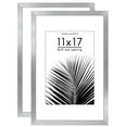 thumbnail image 1 of Americanflat 2 Pack of 11x17 Frames with 8x12 Mat - Plexiglass Cover - Silver, 1 of 7