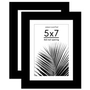 Americanflat 5x7 Picture Frame with Polished Plexiglass with 4x6 Mat 2 Pack Display Photo Galleria - Black