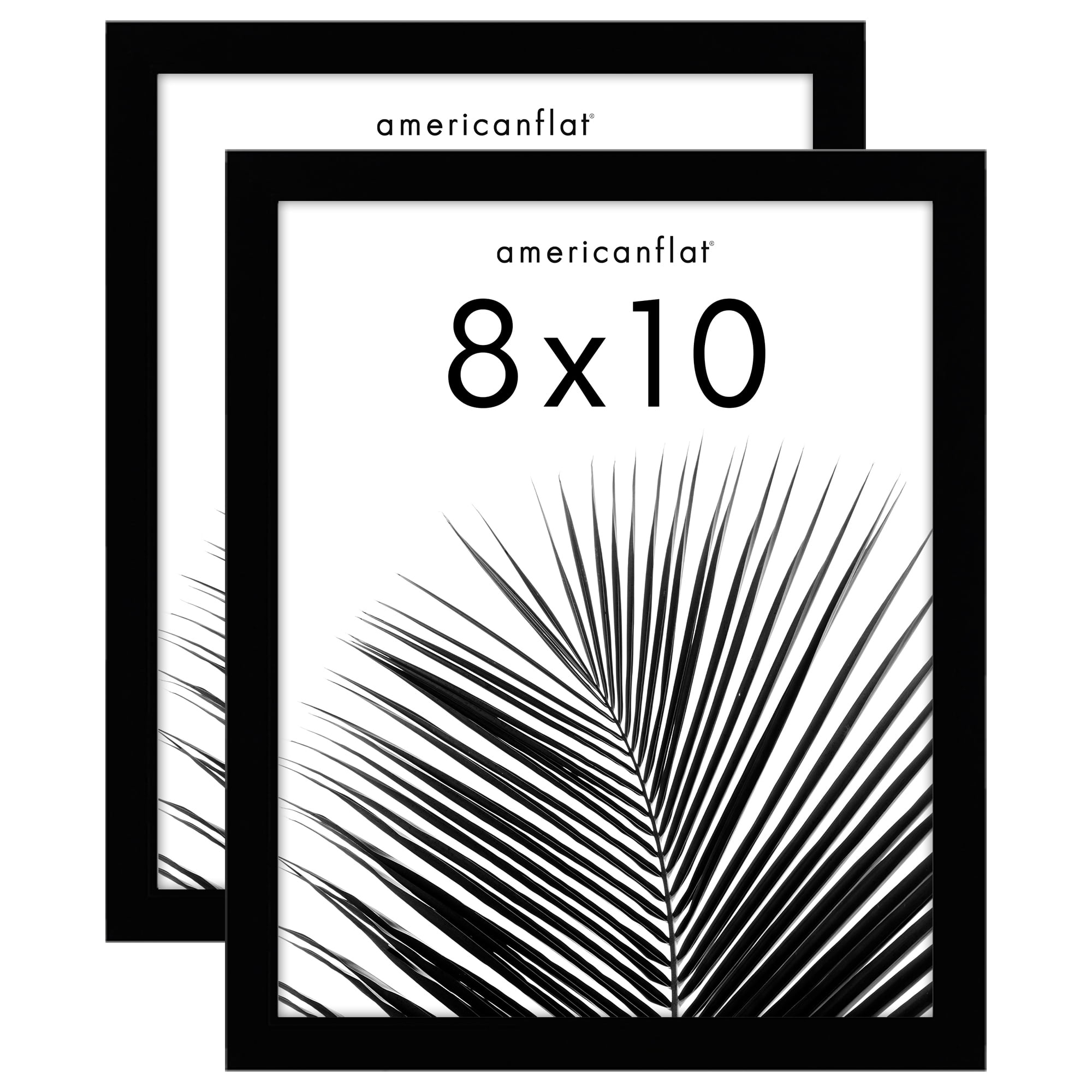 Americanflat 8x10 Picture Frame 2 Pack Polished Crystal Clear Glass Frames Tabletop Wall Display Gold - Black