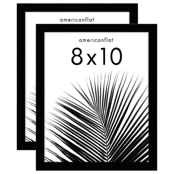 Americanflat 2 Pack of 8x10 Frames - Plexiglass Cover - Black