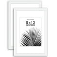thumbnail image 1 of Americanflat 2 Pack of 8x12 Frames with 6x8 Mat - Plexiglass Cover - White, 1 of 7
