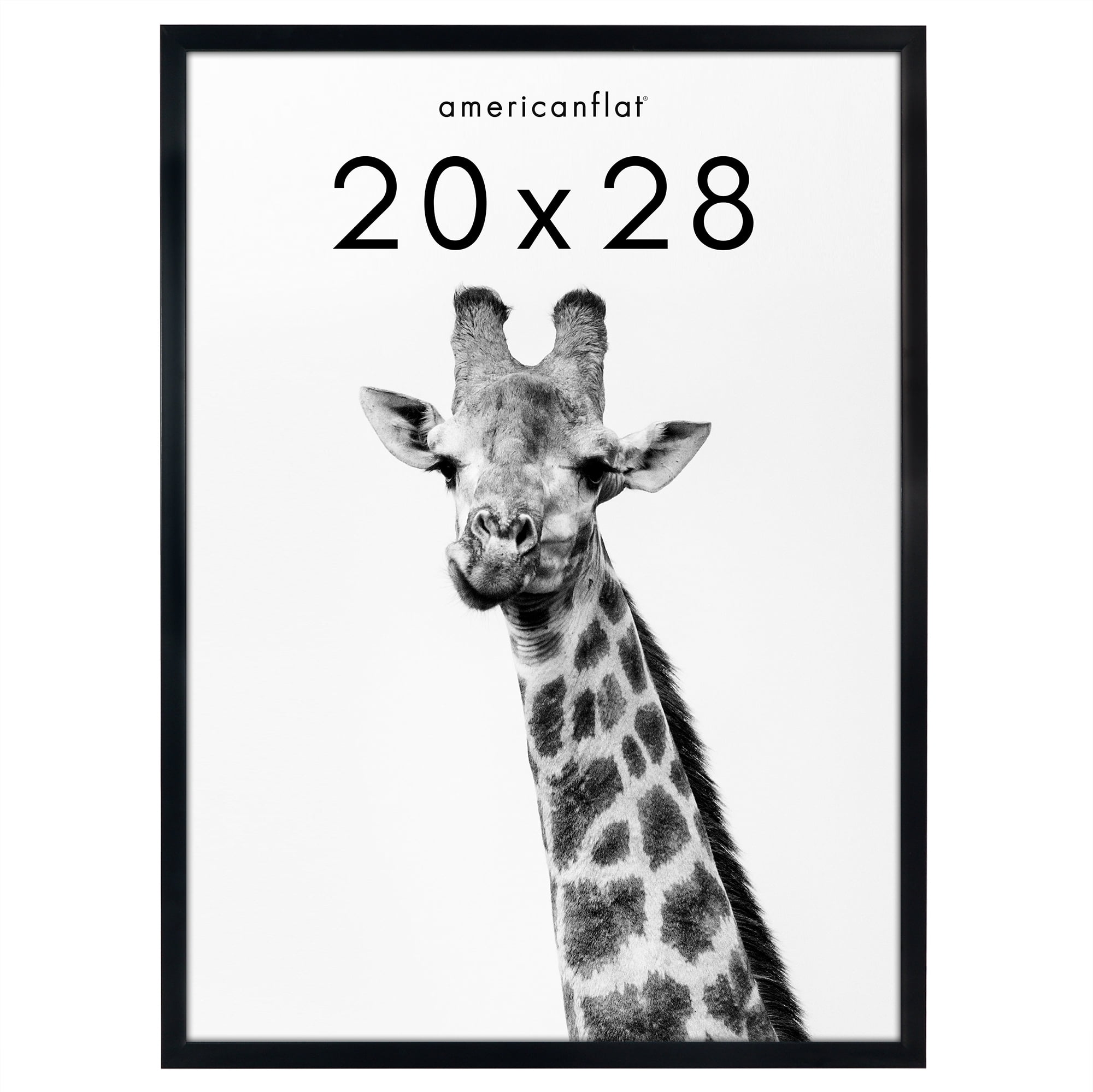Americanflat 20x28 Picture Frame with Polished Plexiglass Soho Collection Gallery Style Deep Molding - Black