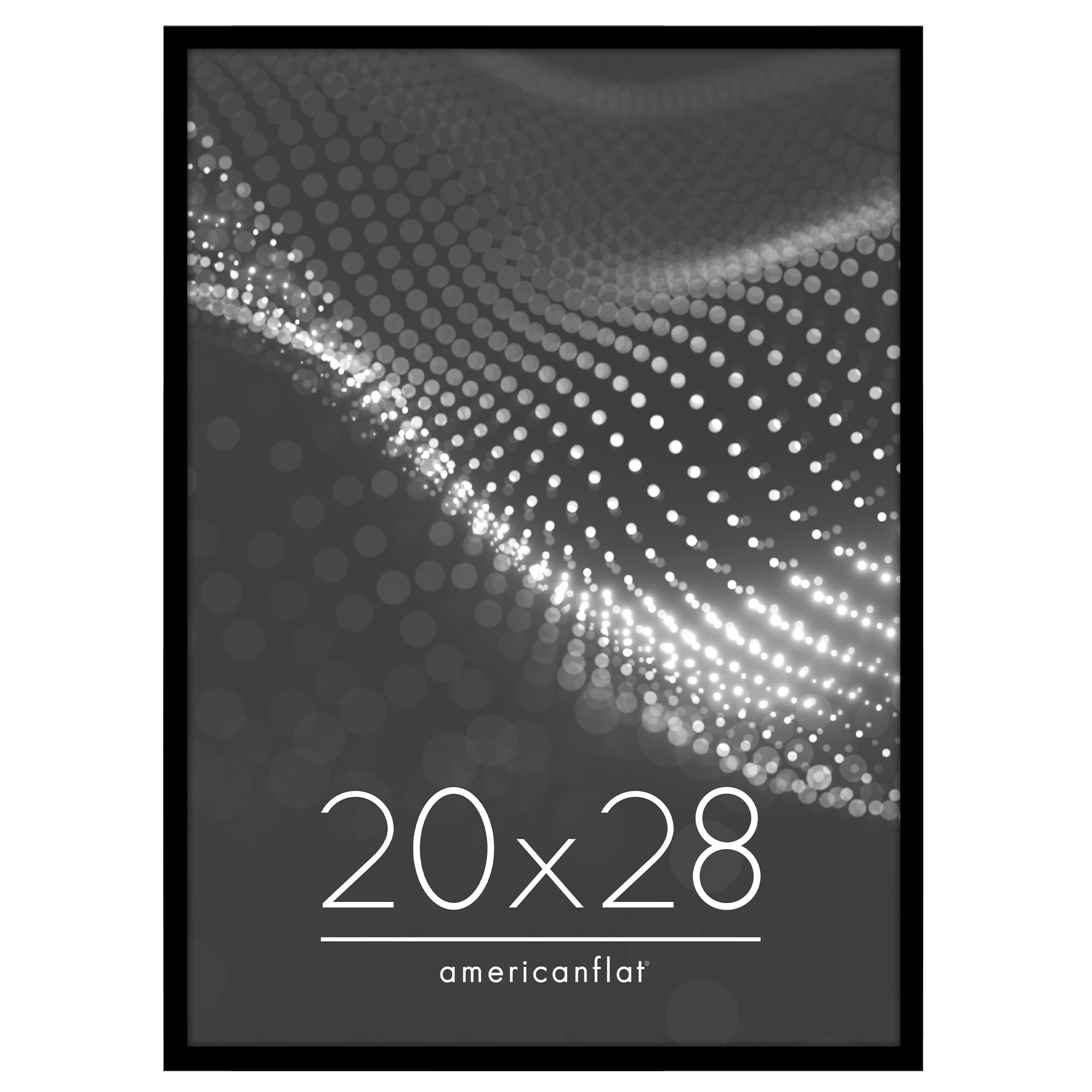 Americanflat 20x28 Picture Frame with Polished Plexiglass Streamline Collection Thin Border Wall - Black