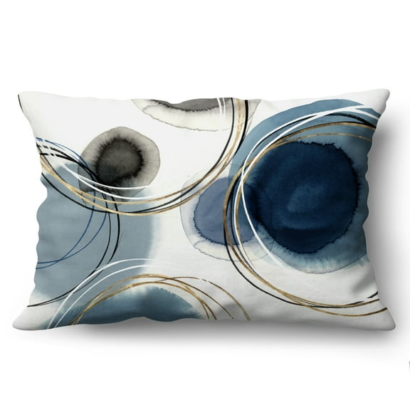 Americanflat 20"x14" Rectangular Abstract Throw Pillow with Premium Polyester - Blue and White