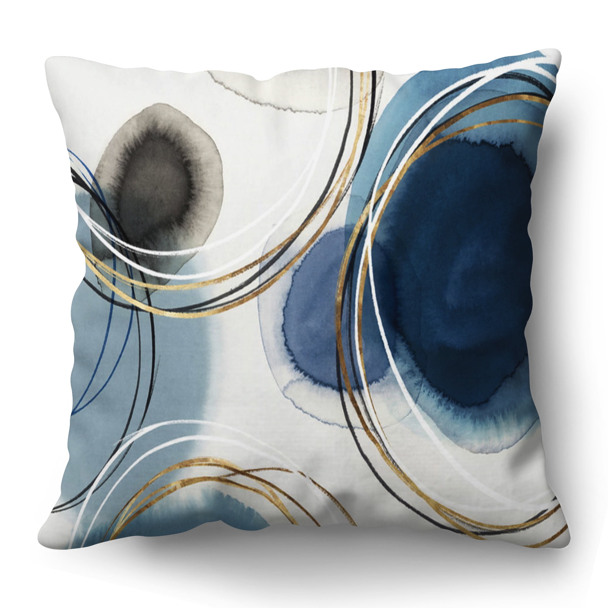 Americanflat 20"x20" Abstract Throw Pillow with Premium Polyester - Blue and White