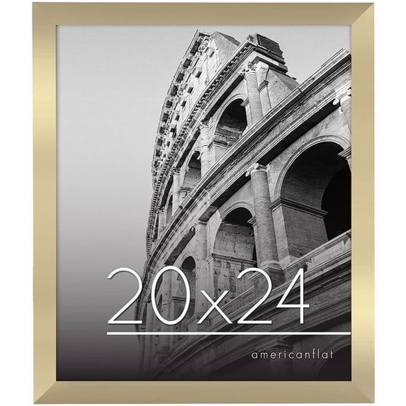 Americanflat 20x24 Poster Frame in Gold with Polished Plexiglass - Horizontal and Vertical Formats with Included Hanging Hardware