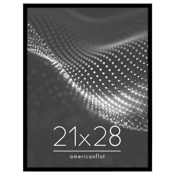 Americanflat 21x28 Poster Frame with Polished Plexiglass Streamline Collection Thin Border Wall - Black