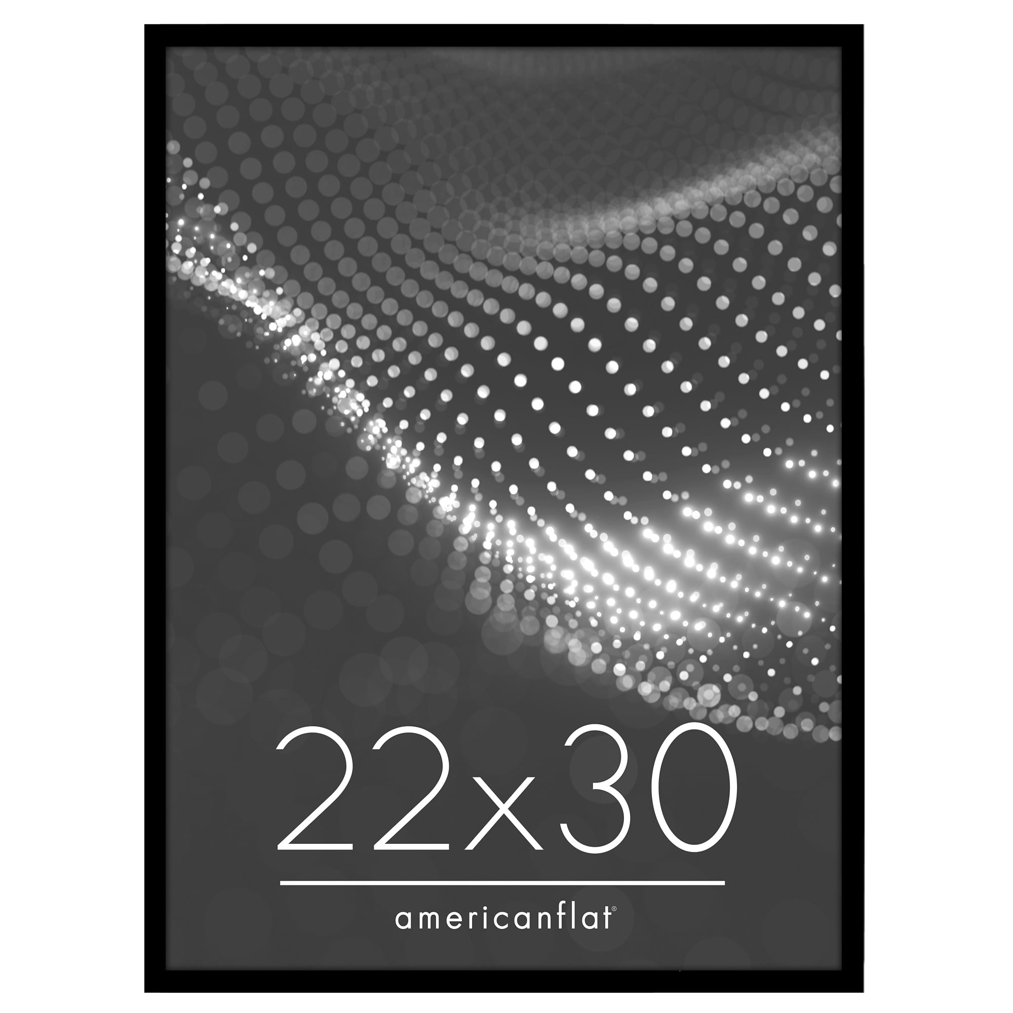 Americanflat 22x30 Picture Frame with Polished Plexiglass Streamline Collection Thin Border Wall - Black