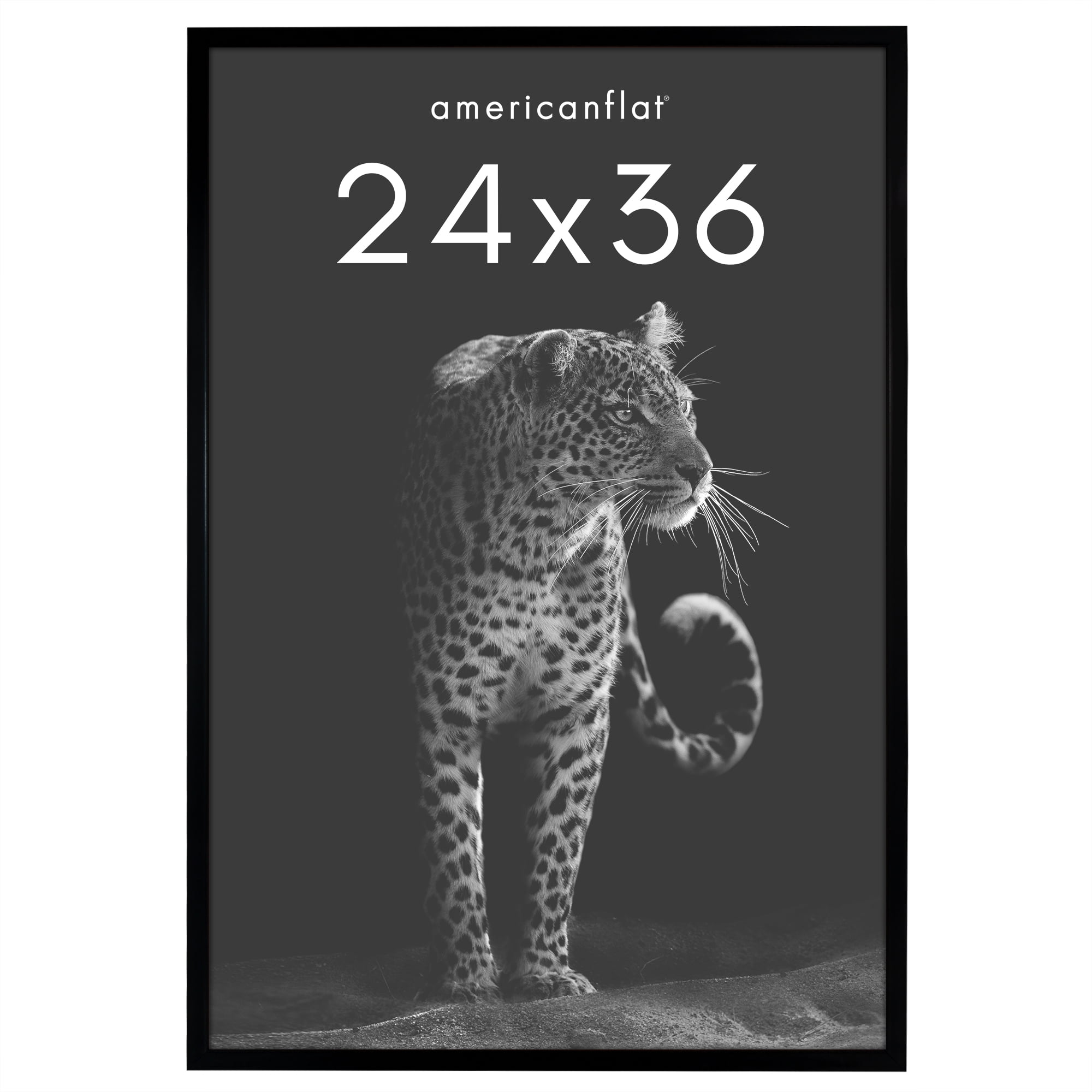 Americanflat 24x36 Poster Frame with Polished Plexiglass Soho Collection Gallery Style Deep Molding - Black