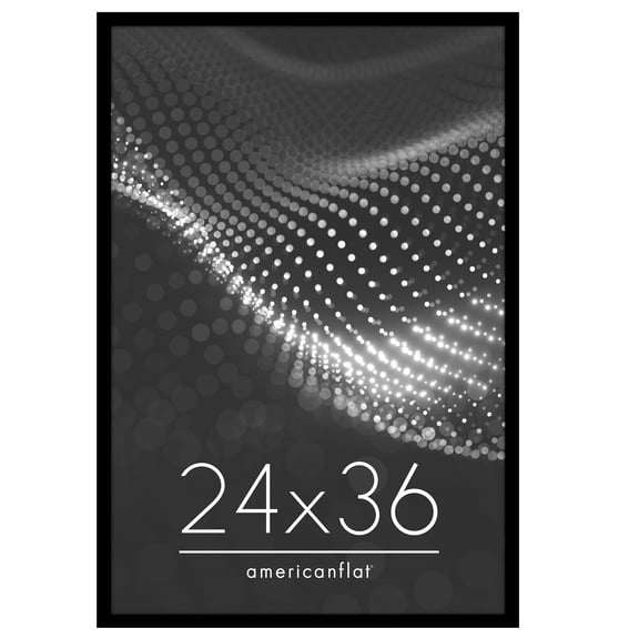 Americanflat 24" x 36" Poster Frame - Perfect for Photos and Artwork - Black