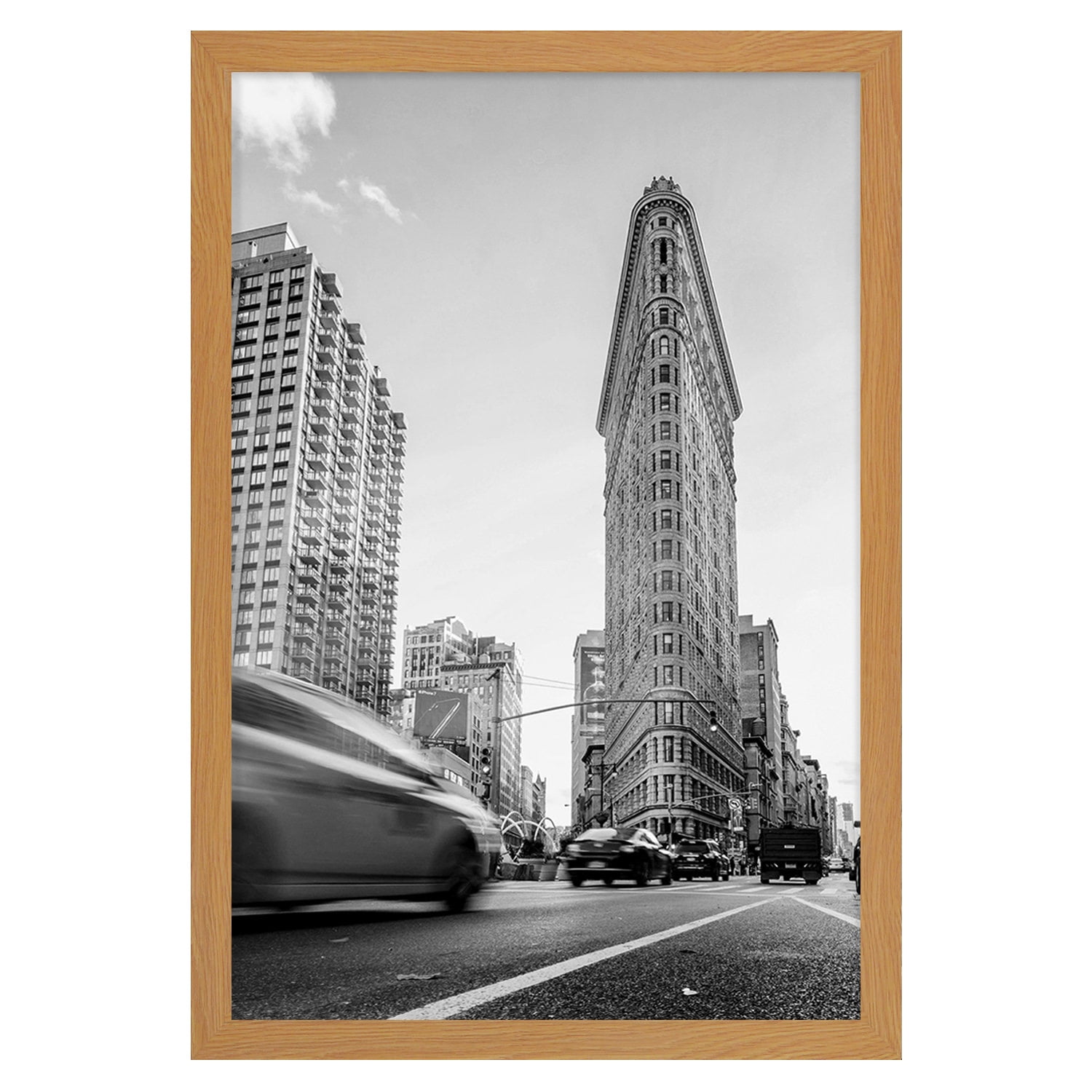 Americanflat 24x36 Poster Frame in Oak - Composite Wood with Polished Plexiglass - Horizontal and Vertical Formats for Wall with Included Hanging Hardware