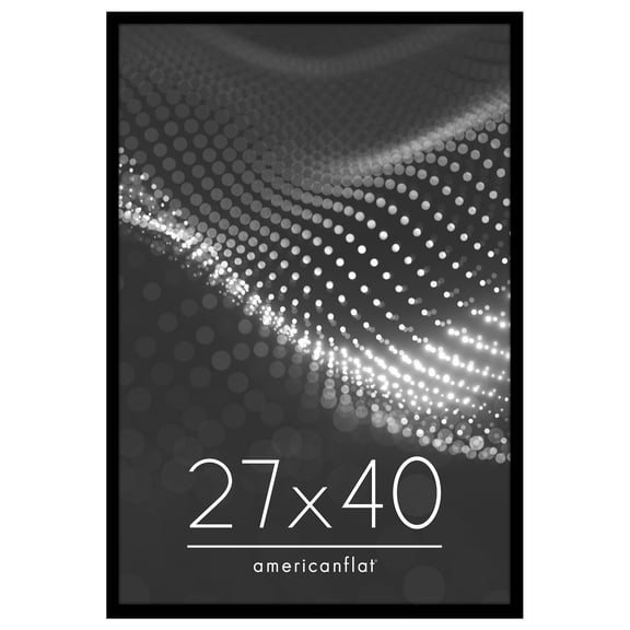 Americanflat 27x40 Picture Frame with Polished Plexiglass Streamline Collection Thin Border Wall - Black