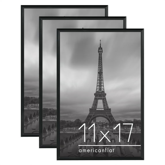Americanflat 3 Pack Lightweight 11x17 Poster Frames - Black