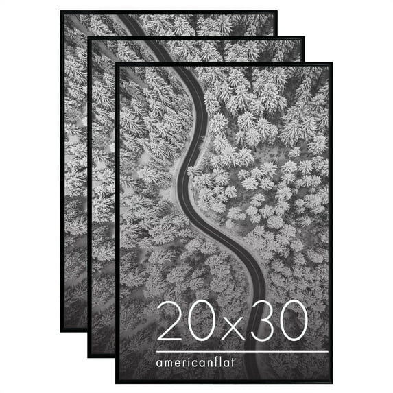 Americanflat 3 Pack Lightweight 20x30 Poster Frames - Black