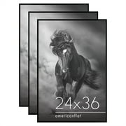 Americanflat 3 Pack Lightweight 24x36 Poster Frames - Black
