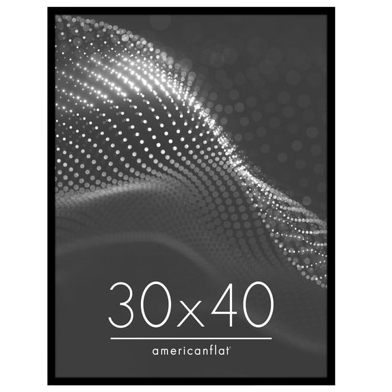 Americanflat 30x40 Picture Frame with Polished Plexiglass Streamline Collection Thin Border Wall - Black