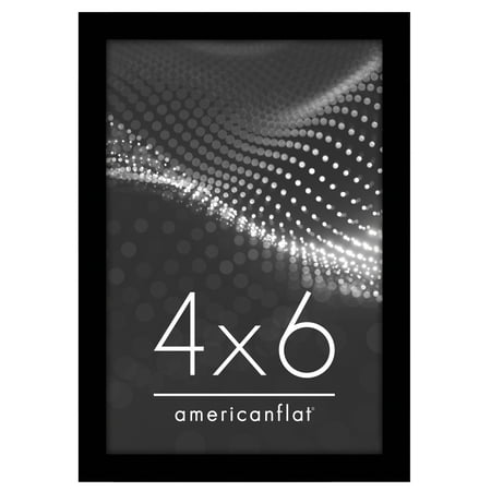 Americanflat 4x6 Picture Frame with Shatter-Resistant Glass Streamline Collection Thin Border Photo - Black
