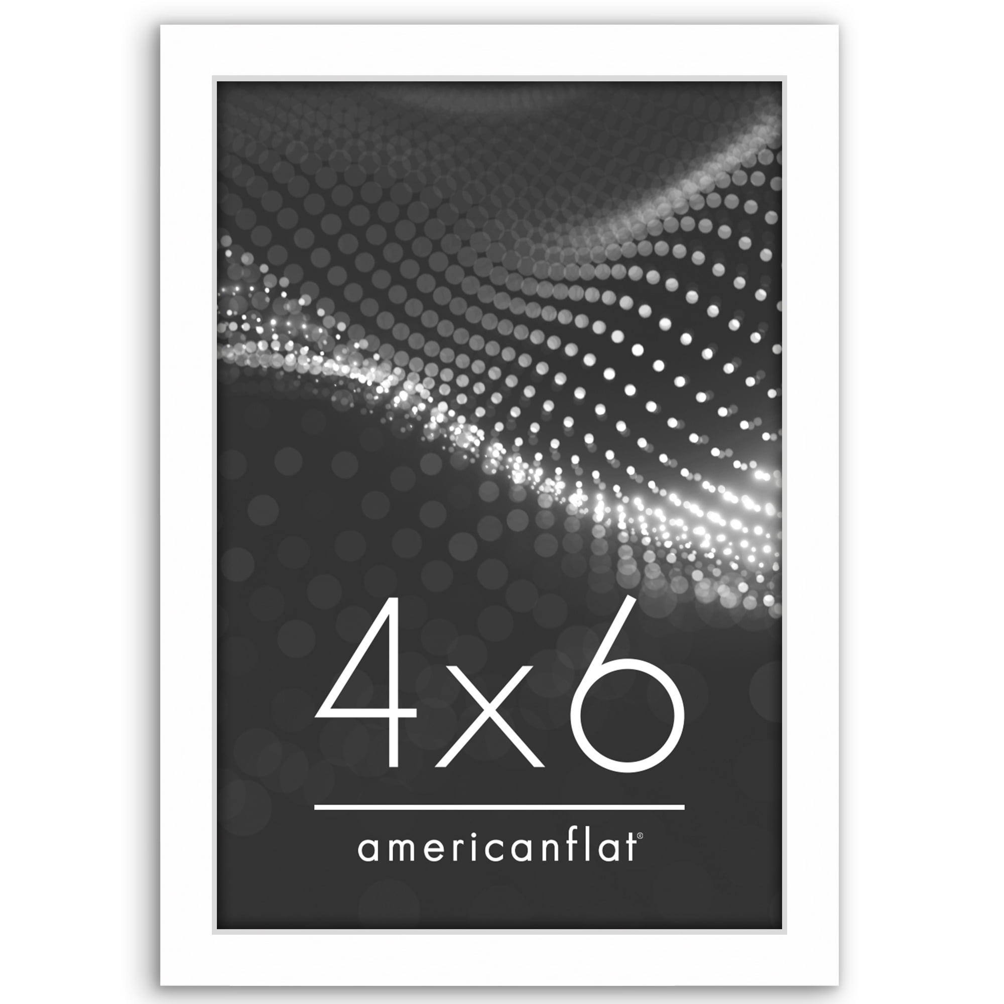 Americanflat 4x6 Picture Frame with Shatter-Resistant Glass Streamline Collection Thin Border Photo - White