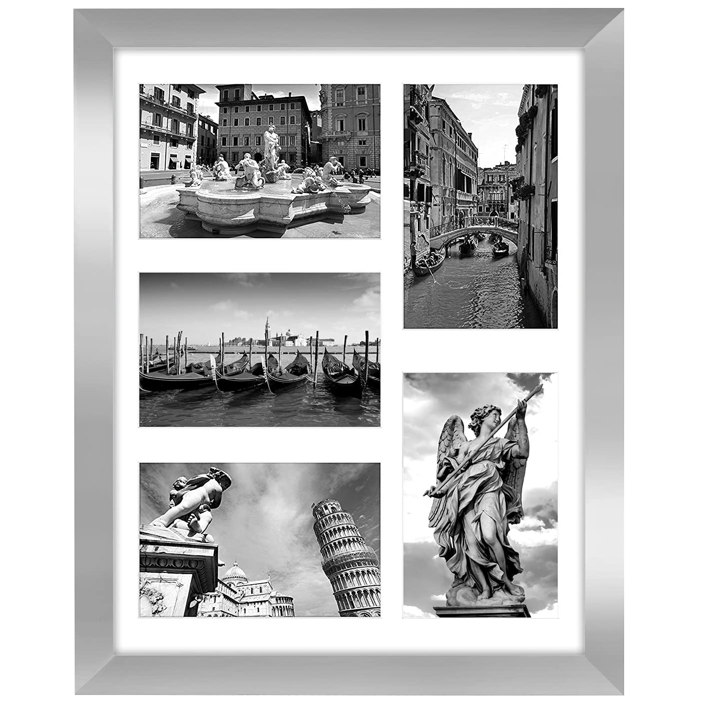 Americanflat 4x6 Collage Picture Frame with Shatter-Resistant Glass protect pictures front protects - Silver