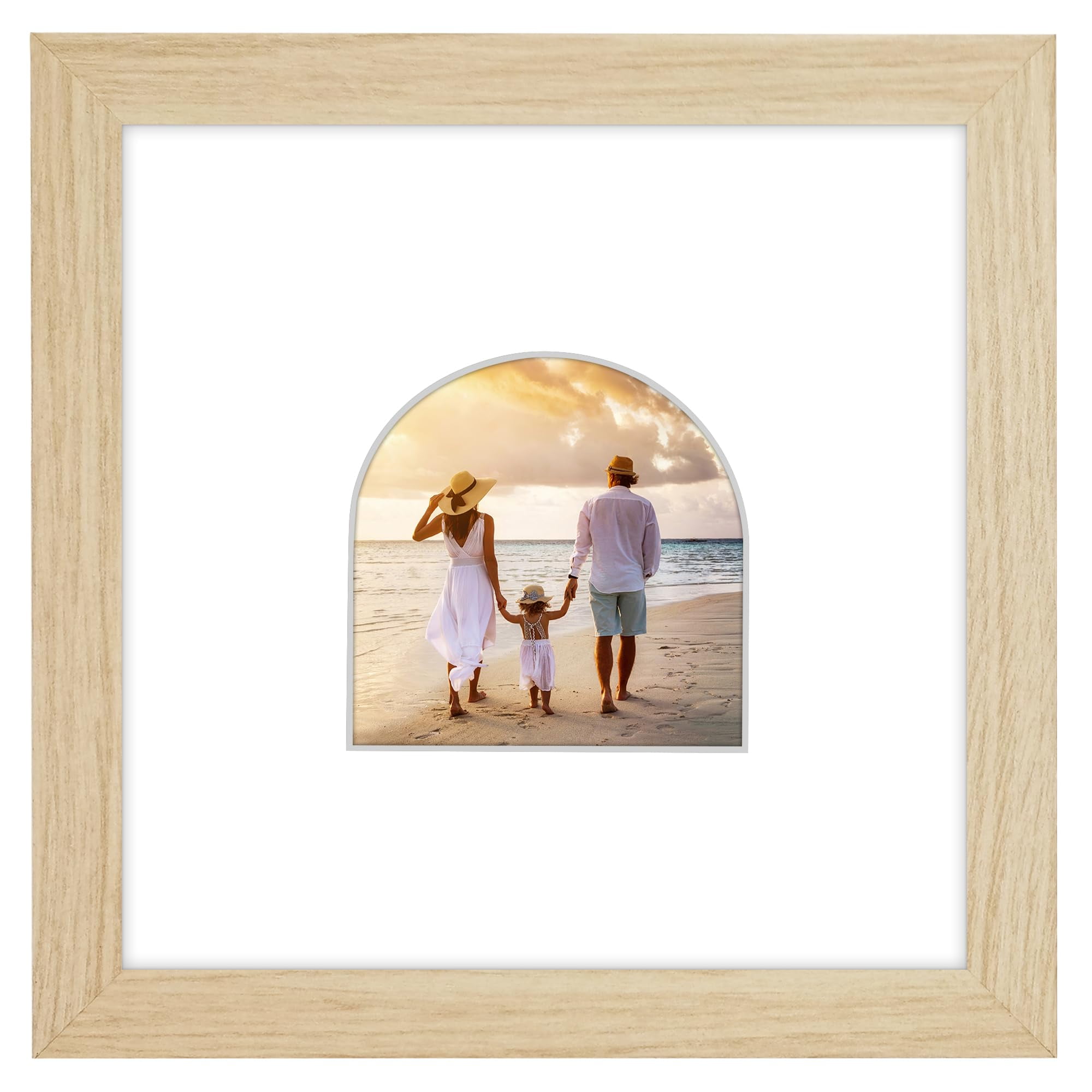 Americanflat 4x4 Picture Frame with Arch Mat Insert and Shatter