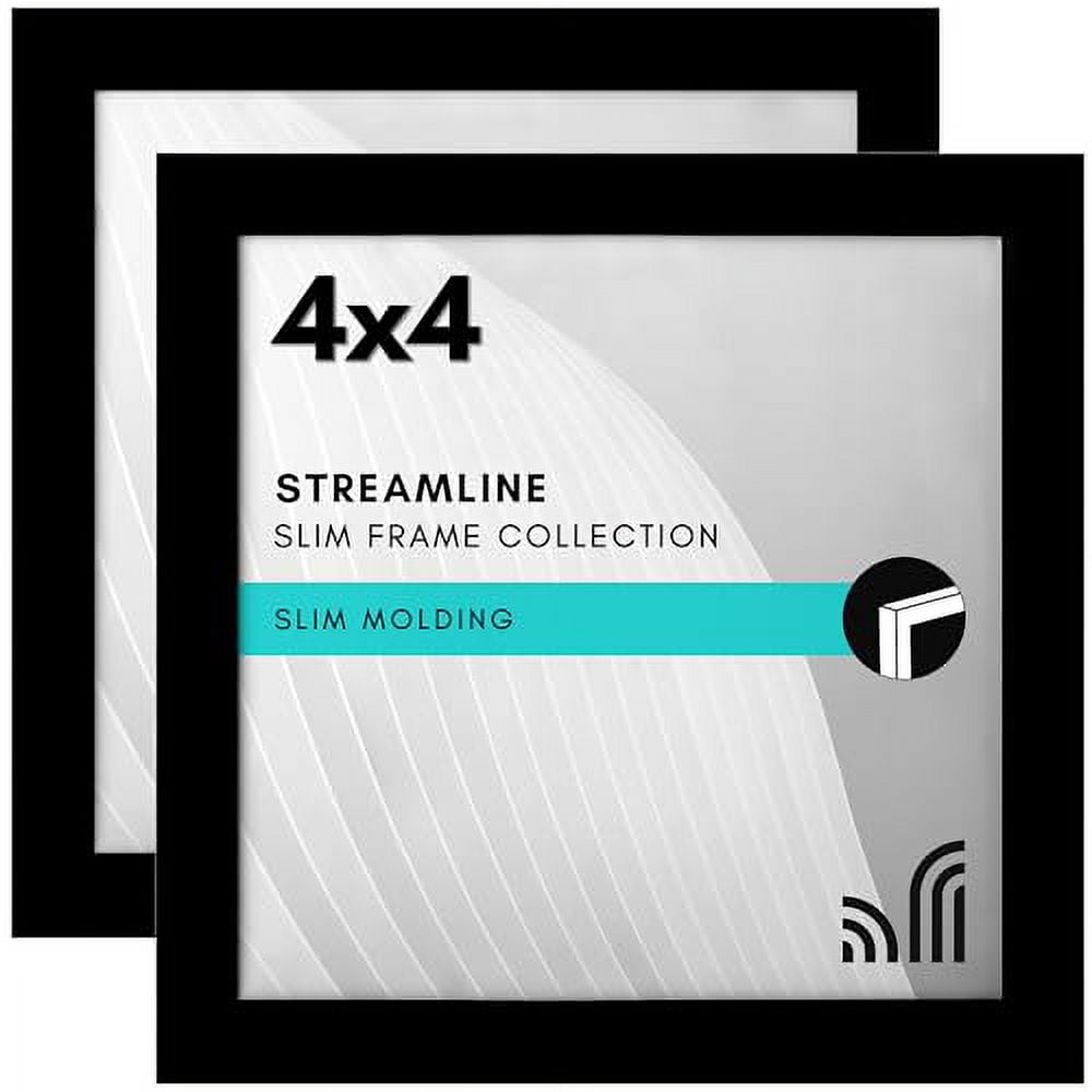 Americanflat 4x4 Picture Frame with ShatterResistant Glass Set of 2