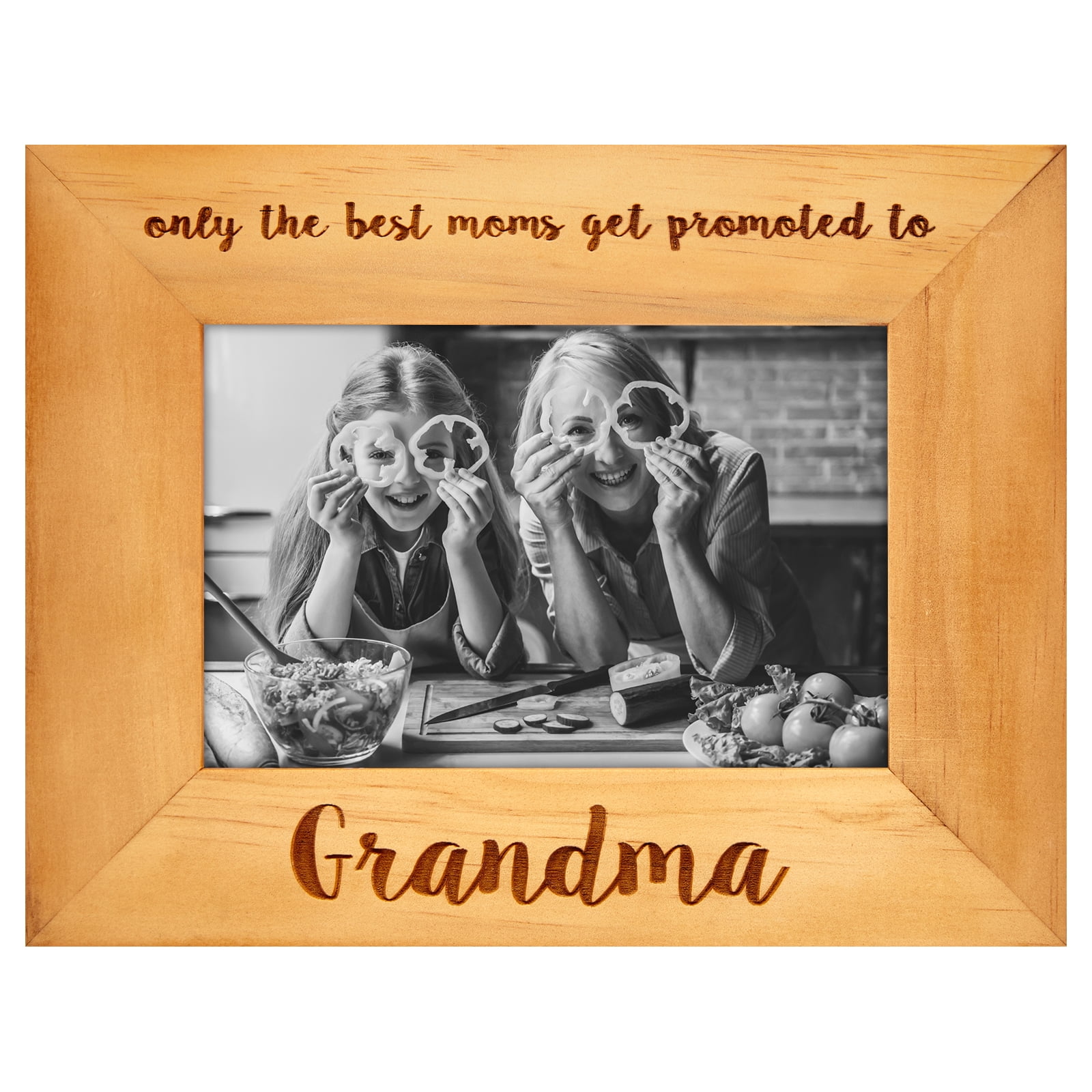Americanflat 4x6 Frame engraved grandma photos sized inches elegant natural design construction photographs blonde
