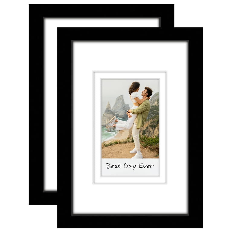 2-Pack 4x6 Inch Wood Photo Frames - Traditional Ornate Style, Natural Finish 9 thumbnail image