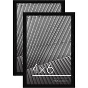 Americanflat 4x6 Picture Frame 2 Pack in Black with Polished Plexiglass - Thin Border 4 X 6 Inch Photo Frames for Wall or Desk - in Horizontal or Vertical Format