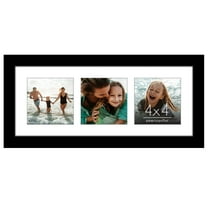 Americanflat 5.5x14 Collage Picture Frame - Fits Three 3x3 Photos or One 5.5x14 Photo - Black