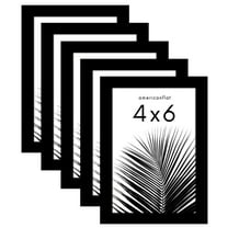 Americanflat 5 Pack of 4" x 6" Frames - Plexiglass Cover - Black