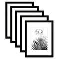 thumbnail image 1 of Americanflat 9x12 Picture Frame with Polished Plexiglass with 6x8 Mat 5 Pack Display Photo Galleria - Black, 1 of 8