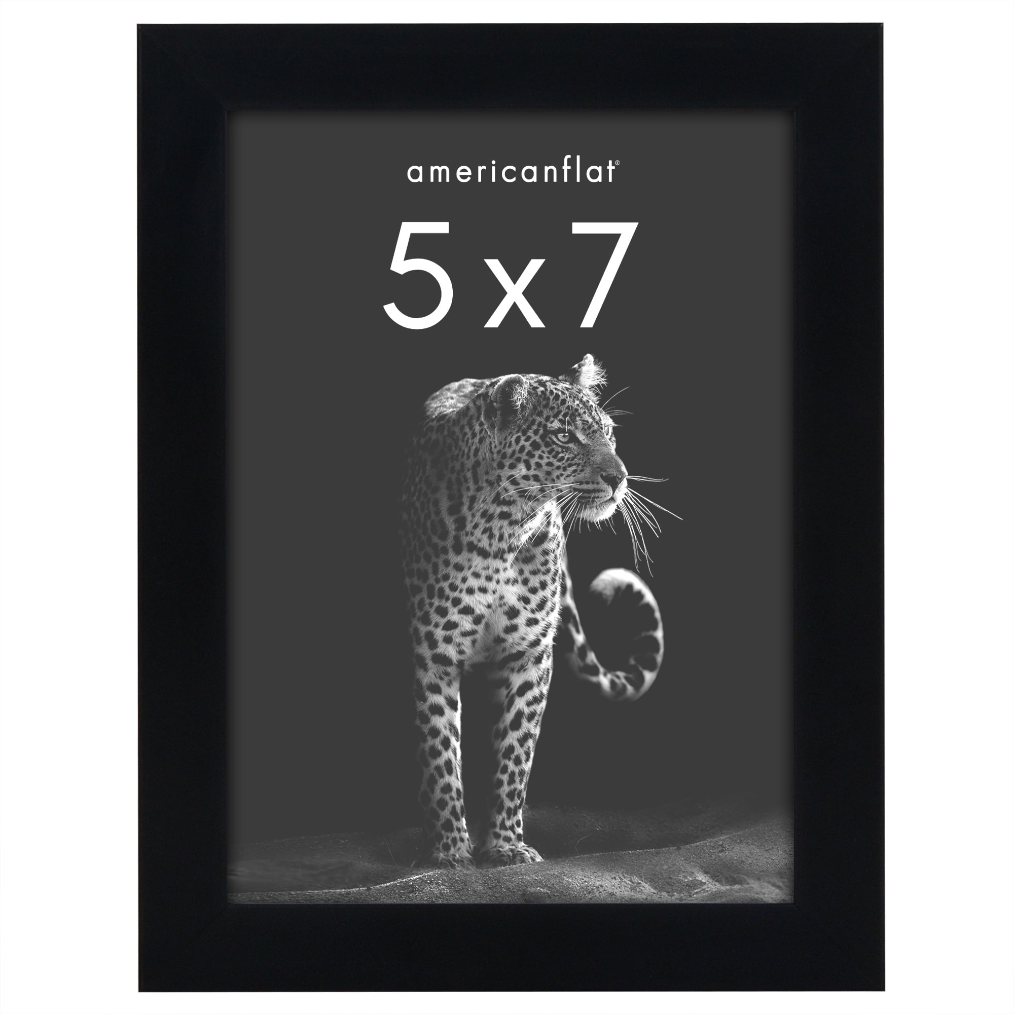 Americanflat 5x7 Picture Frame with Shatter-Resistant Glass Soho Collection Gallery Style Deep Molding - Black