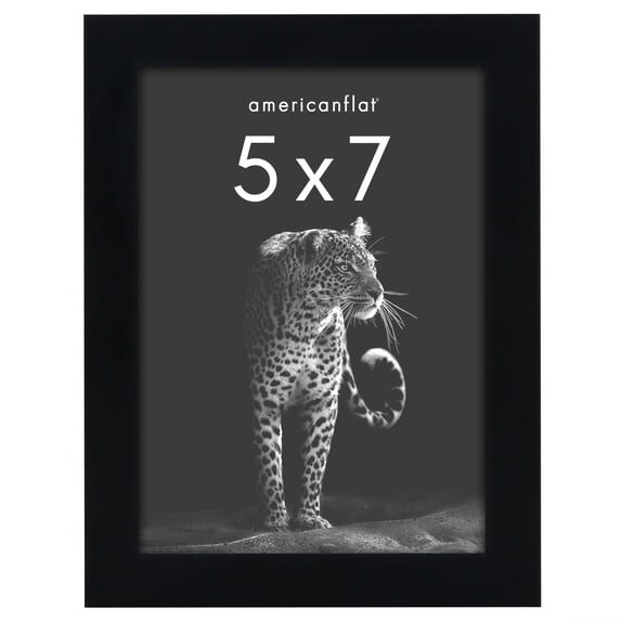 Americanflat 5x7 Picture Frame with Shatter-Resistant Glass Soho Collection Gallery Style Deep Molding - Black