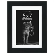 Americanflat 5x7 Picture Frame with Shatter-Resistant Glass with 4x6 Mat Display Photo Soho Collection - Black