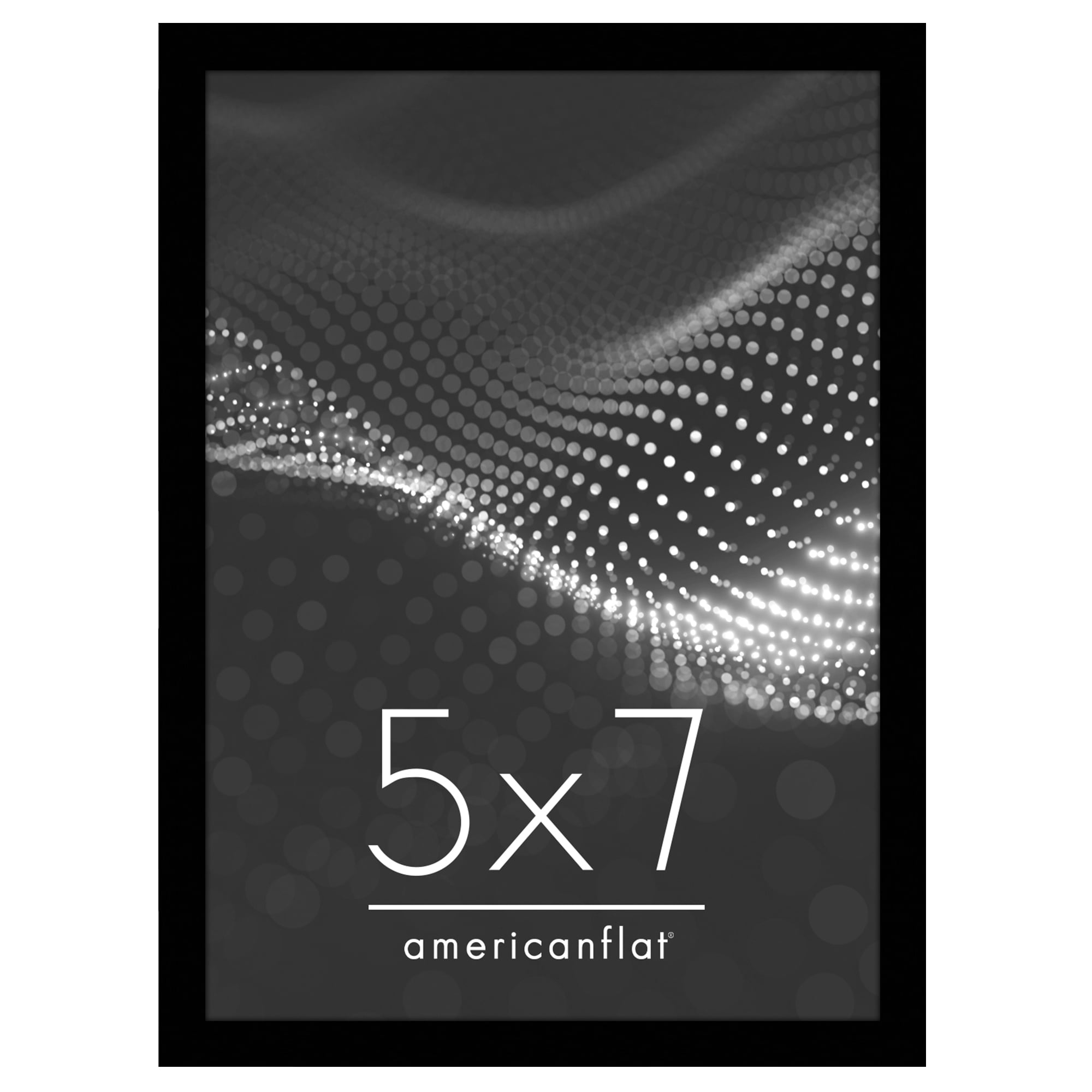 Americanflat 5x7 Picture Frame with Shatter-Resistant Glass Streamline Collection Thin Border Photo - Black