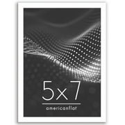 Americanflat 5x7 Picture Frame with Shatter-Resistant Glass Streamline Collection Thin Border Photo - White