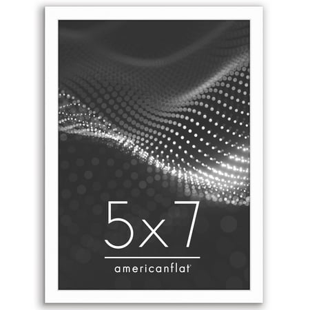 Americanflat 5x7 Picture Frame with Shatter-Resistant Glass Streamline Collection Thin Border Photo - White