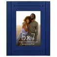 thumbnail image 1 of Americanflat 5x7 Picture Frame Polished Crystal Clear Glass Hampton Collection Distressed Frames - Navy Blue, 1 of 8