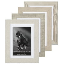 Americanflat 5" x 7" Picture Frame Set with Mat - Perfect for Farmhouse Decor - Modern Farmhouse - 4 Pack