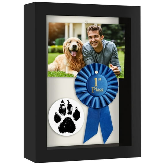 Americanflat 5x7 Shadow Box Frame with Shatter-Resistant Glass Silhouette Collection Small Display - Black