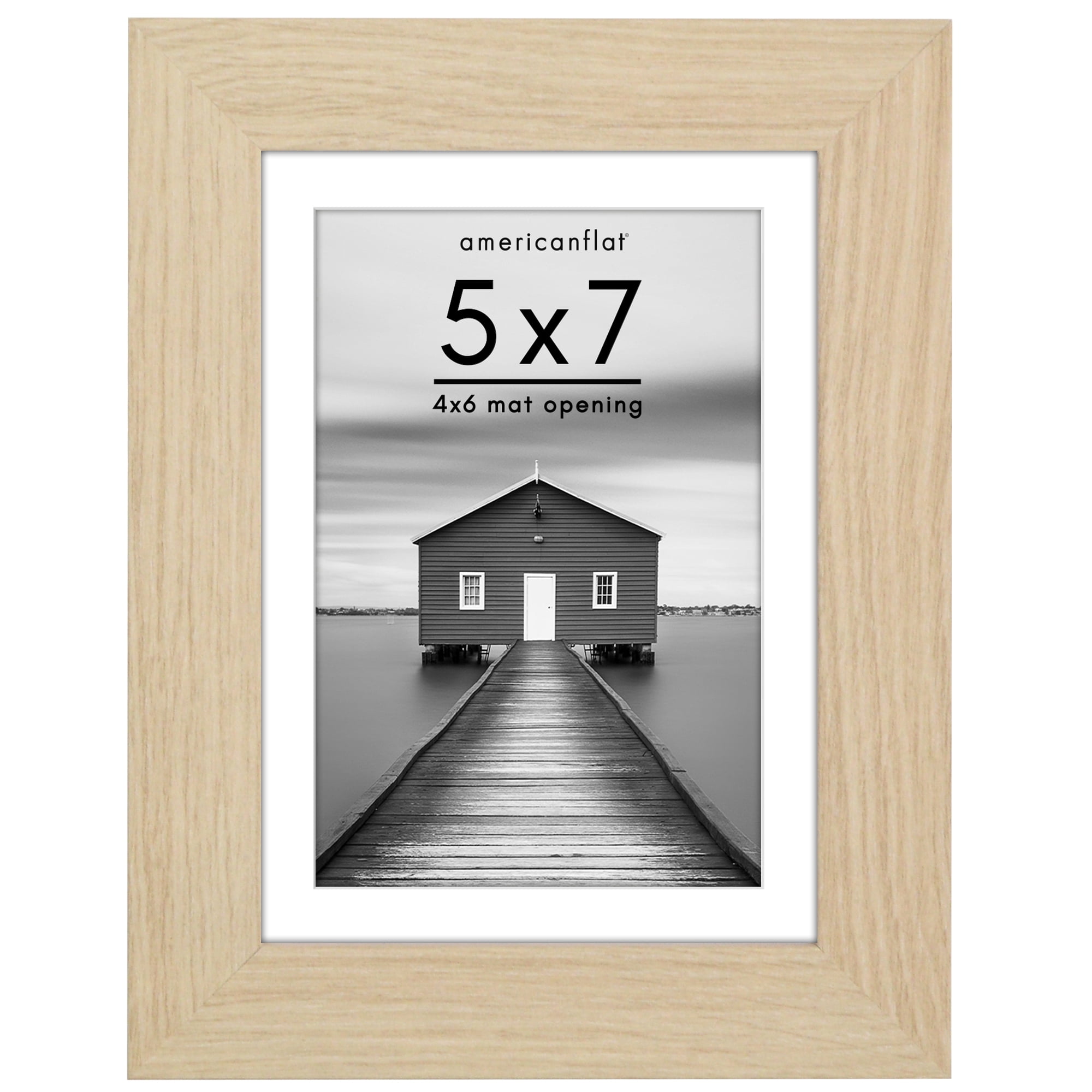 Americanflat 5x7 Picture Frame With Mat - Distressed Pink, Shatter-Resistant Glass, For Tabletop Or Wall