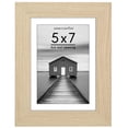 thumbnail image 1 of Americanflat 5x7 Picture Frame with Shatter-Resistant Glass with 4x6 Mat Display Photo Hudson - Natural Oak, 1 of 9