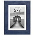 thumbnail image 1 of Americanflat 5x7 Picture Frame with Shatter-Resistant Glass Fits 4x6 Photos with Mat Hudson Distressed - Blue, 1 of 9