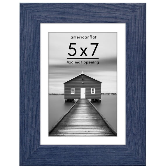 Americanflat 5"x7" Wide Molding Picture Frame - Blue